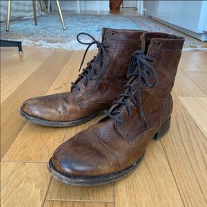 Frye Brown Lace Up Combat Boot